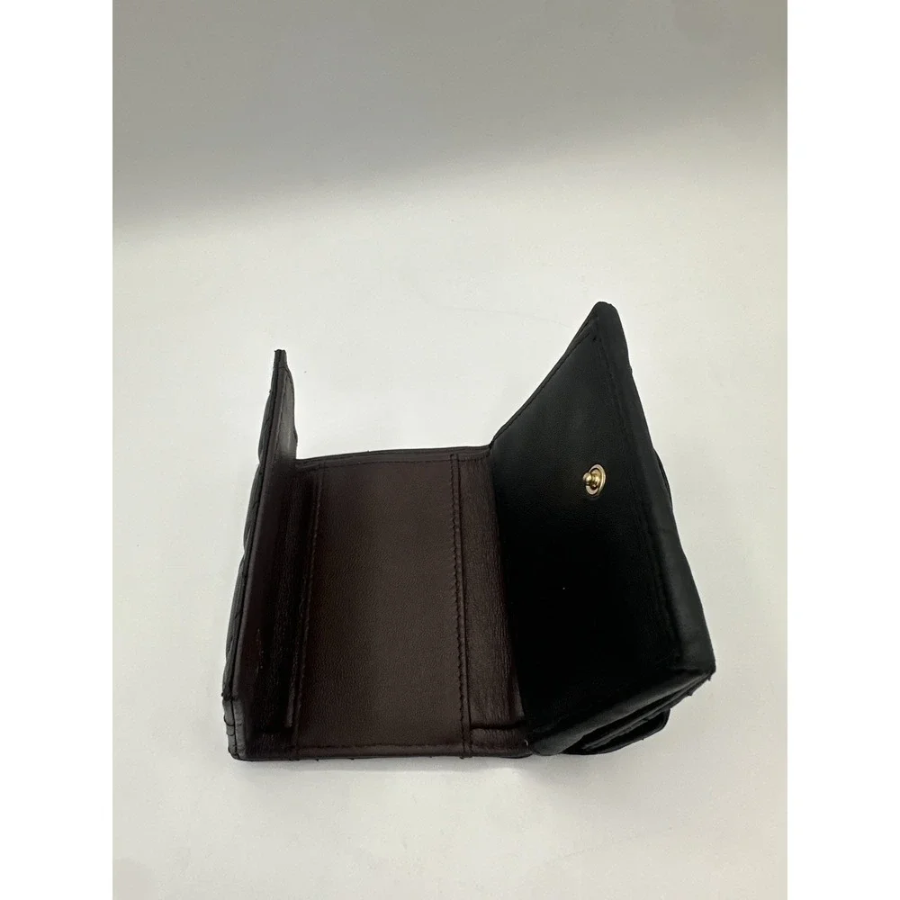 Lambskin Quilted Double Flap Wallet Black
